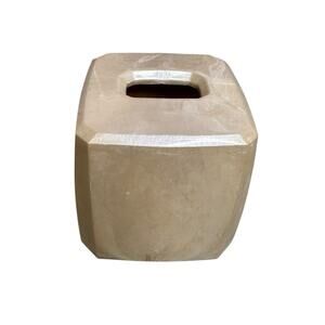 Acrylic Pearlized Faux Marble Creamy White Acrylic Tissue Box Cover Holder BB&B